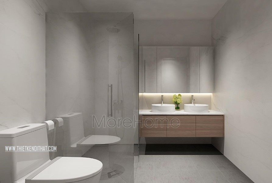 Thiết kế nội thất phòng tắm, nhà vệ sinh căn hộ chung cư Penthouse Imperia Garden